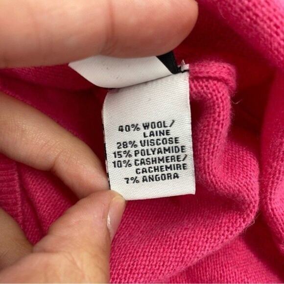 Diane von Furstenberg pink cashmere wool blend sweater v neck long sleeve soft - Picture 5 of 8